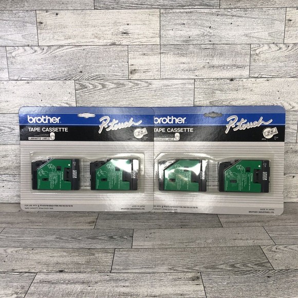 Brother TC-10 Genuine P-Touch Black on Clear Tape Cassettes 12mm 1/2" (x2) New - Picture 1 of 4